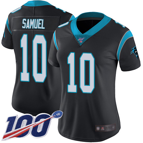 Carolina Panthers Limited Black Women Curtis Samuel Home Jersey NFL Football 10 100th Season Vapor Untouchable